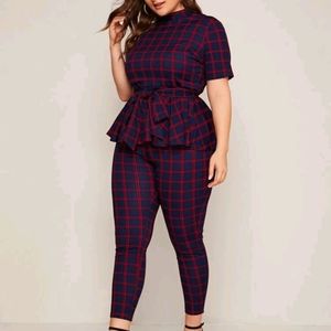 2 piece plaid outfit